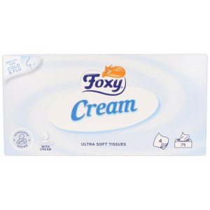 Foxy Pañuelos Faciales Cream Pieles Sensibles 75Uds