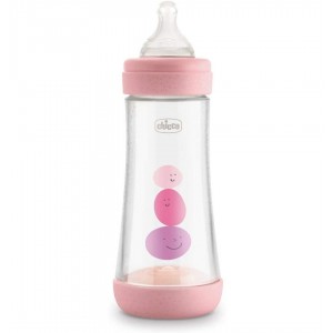 Biberón Plástico T Silicona, Chicco Perfect 5 Rosa, 4M+ Flujo Rapido, 300 Ml. - Artsana Spain