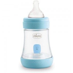 Biberón Plástico T Silicona, Chicco Perfect 5 Azul, 4M+ Flujo Rapido, 300 Ml. - Artsana Spain