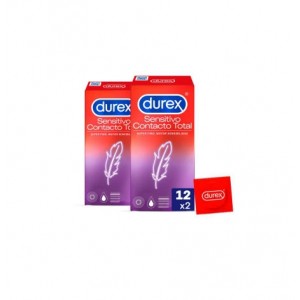 Durex Sensitivo Contacto Total - Preservativos (12 Preservativos 2 Cajas)