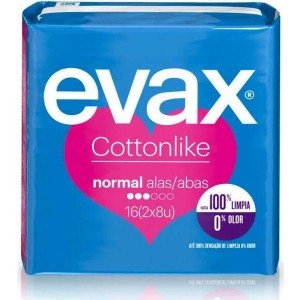 Compresas Higienicas Femeninas - Evax Cottonlike (Normal Con Alas 16 Compresas)