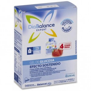 Diabalance Expert Gel De Glucosa De Efecto Sostenido Fresa, 4 Sobres