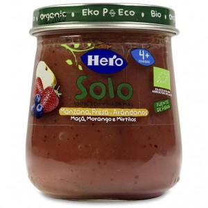 Hero Baby Solo Tarrito Sabor Manzana, Fresa Y Arándanos, 120 G