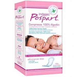 Compresas Higienicas Femeninas Posparto - Indasec Algodon (Normal Con Alas 10 U)