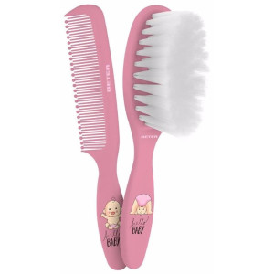 Cepillo Y Peine Bebe Rosa Lote 2 Pz