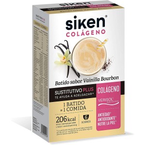 Siken Sustitutivo Colageno Batido (6 Sobres 50 G Sabor Vainilla Bourbon)