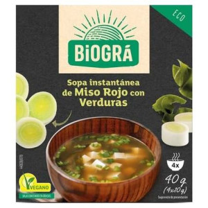 Biogra Sopa Miso Rojo Verduras Bio 40G