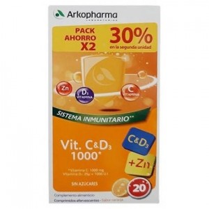 Arkopharma Vitamina C + D3 1000Mg + Zinc Efervescente 2X20Comp
