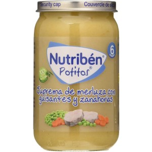 Nutriben Suprema De Merluza Con Guisantes Zanahorias. - Alter