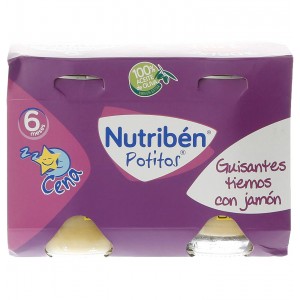 Nutriben Cena Guisantes Tiernos Con Jamón, 2 Potitos. - Alter