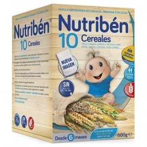 Nutribén Papilla 10 Cereales, 600 G