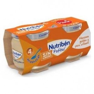 Nutribén Pack Potitos Manzana Golden Y Pera 2X120G