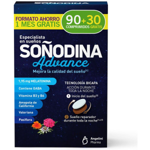 Soñodina Melatonina Bicapa 90 + 30 De Regalo 120 Comprimidos