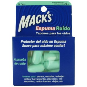 Tapon Oido Macks Espuma Ruido 10 Unidades