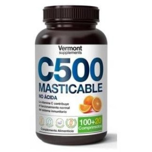 Vermont Supplements C500 Naranja No Acida Masticable 100 + 20Caps