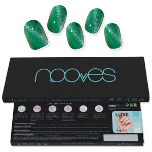 Láminas De Uñas De Gel Jade Glass Premium Glam Cat Eye Verde 20 U