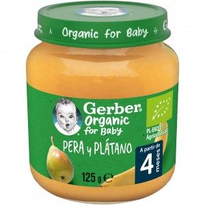Nestle Geber Organic Pera Platano Tarro 125Gr