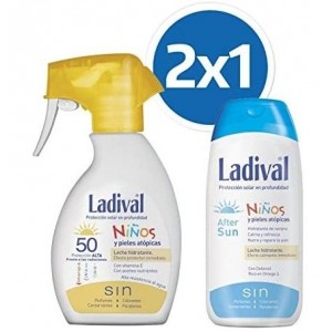 Ladival Niños Fotoprotector Fps 50 Spray - Fotoproteccion +After Sun (2 Envase 200 Ml Pack Duplo)
