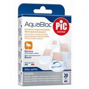 Pic Aquabloc Con Bactericida Apósito Adhesivo Surtido 20Uds