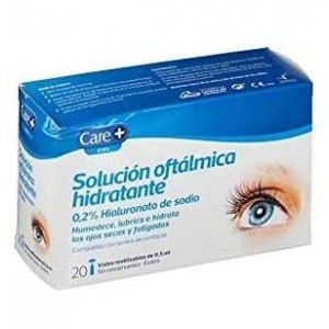 Care+ Solucion Oftalmica Hidratante - 0.2% Hialuronato De Sodio (20 Viales 0,5 Ml)