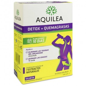Aquilea Detox + Quemagrasas Sabor Piña, 10 Uds