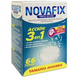 Novafix Tabletas Limpiadoras Triple Acción De 66 Unidades