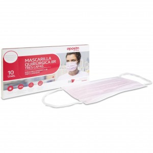 Aposán Mascarilla Quirúrgica Tipo Iir Color Rosa, 10 Uds
