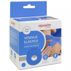Aposán Dynamic Vendaje Elástico Kinésio Azul 5 Cm X 5 M, 1 Unidad