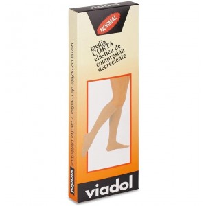 Media Corta (A-D) Compresion Normal - Viadol Va-34 (Talla Grande Color Beige)