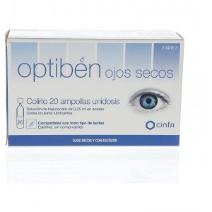 Optiben Ojos Secos Gotas - Sequedad Ocular (20 Ampollas Unidosis 0,25 Ml)
