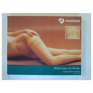 Media Larga (A-F) Compresion Normal - Medilast Blonda De Silicona (Talla Mediana Color Negro)