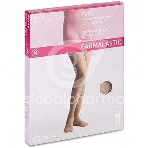 Panty Compresion Normal 140 Den - Farmalastic (Talla Pequeña Color Beige)