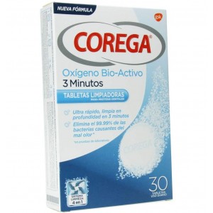 Corega Oxigeno Bio-Activo - Limpieza Protesis Dental (30 Tabletas)