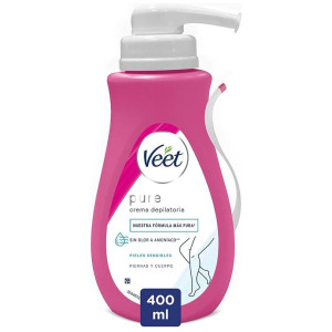 Veet Pure Crema Depilatoria De Ducha Piernas Y Cuerpo Piel Sensible 400Ml