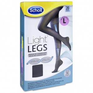 Scholl Light Legs Medias De Compresión Ligera 20 Den Negro Talla L, 1 Ud