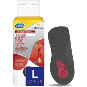 Plantillas Uso Diario Rodilla Y Talon - Scholl In-Balance (Talla L 1 Par)