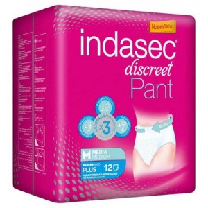 Indasec Pant Plus Absorbente Incontinencia Orina Dia Anatomico (12 Unidades Talla M)