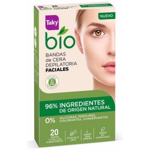 Taky Bio Natural 0% Bandas De Cera Faciales Depilatorias 20Uds