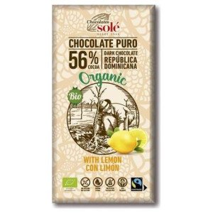 Chocolates Sole Chocolate Negro Vegano 56% Con Limon 100G