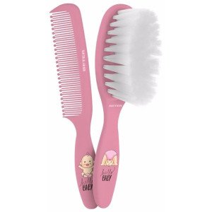 Cepillo Y Peine Bebe Rosa Lote 2 Pz