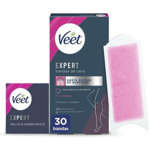 Veet Expert Bandas De Cera Depilatoria Piernas Y Cuerpo Piel Normal 30Uds