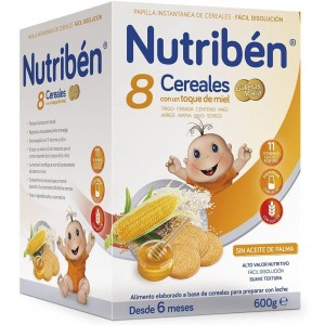 Nutriben 8 Cereales Y Miel Galletas Maria, 600 G.- Alter