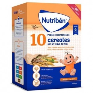 Nutribén Papilla 10 Cereales Con Miel 600G