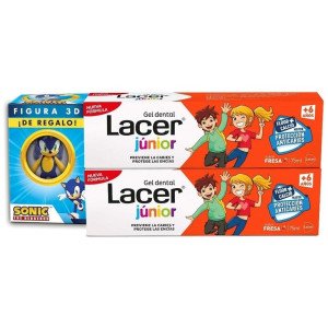 Lacer Júnior Pack Gel Dental Fresa 2X75Ml + Figura Sonic