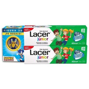 Lacer Júnior Pack Gel Dental Menta 2X75Ml + Figura Sonic