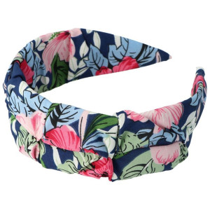Inca Diadema Tela Floral Con Fondo Azul 1Ud