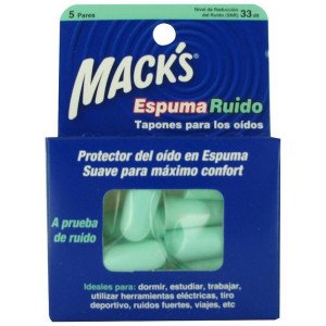 Tapon Oido Macks Espuma Ruido 10 Unidades