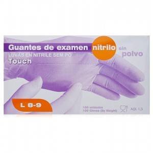 Guantes De Nitrilo Sin Polvo (100 Unidades Talla Grande)