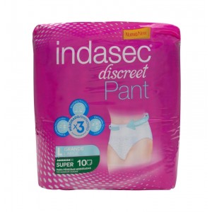 Indasec Pant Super Absorbente Incontinencia Orina Dia Anatomico (10 Unidades Talla L)