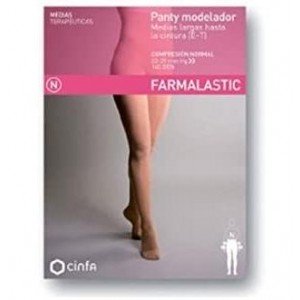 Panty Compresion Normal - Farmalastic Cn Modelador 140 Den (Talla Pequeña Color Negro)